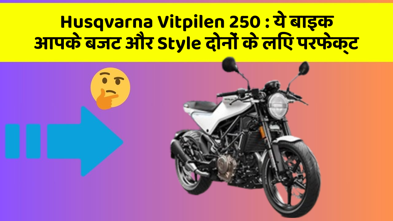 Husqvarna Vitpilen 250: ये बाइक आपके बजट और Style दोनों के लिए परफेक्ट